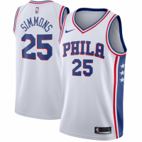 Men's Philadelphia 76ers Ben Simmons #25 White Swingman Jersey - Icon  Edition