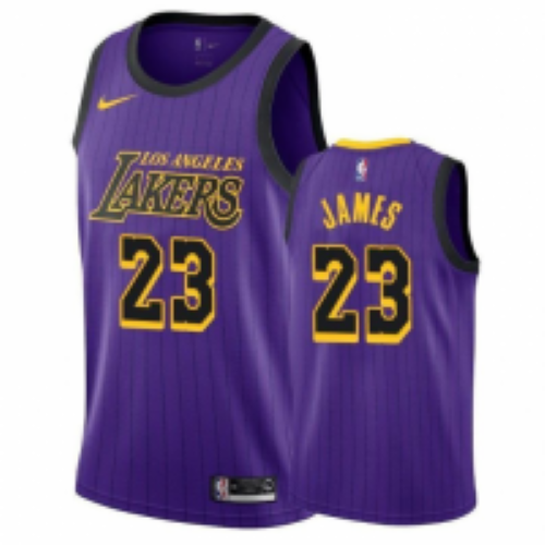 City Edition NBA Jersey Lakers,NBA 2k14 Lakers Jersey 2018,Men NBA 2018-19  LeBron James Lakers 23 Icon Edition Swingman Jersey