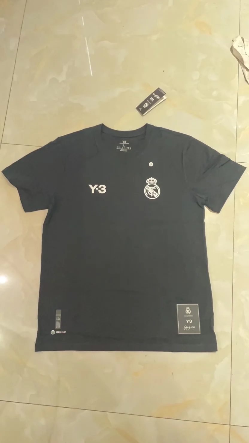 オープニング 大放出セール Y-3 real madrid コラボ Tシャツ 黒 S am